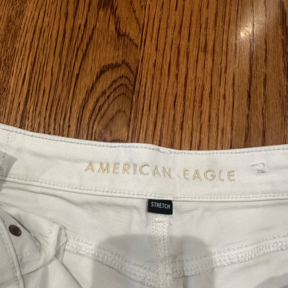American Eagle Distressed White Denim Shorts - Picture 2 of 4